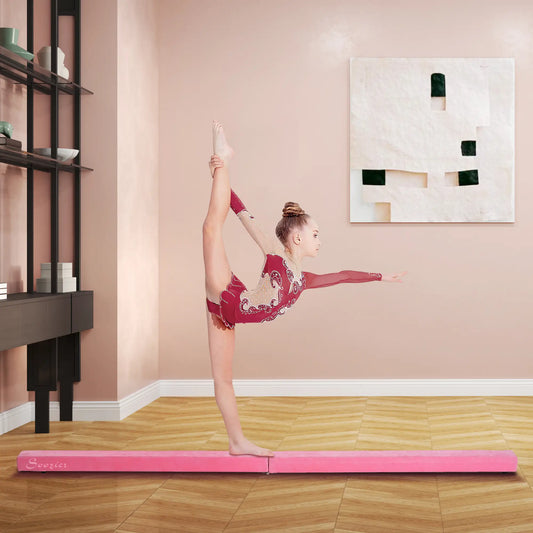 7ft Folding Balance Beam, Gymnastics Beam with Wood Core, Pink Gymnastics Mats Pink at Gallery Canada