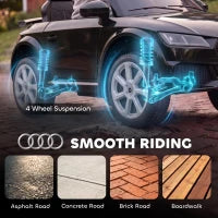 Audi TT RS Licensed 12V Kids Ride On Car, Remote Control, Black