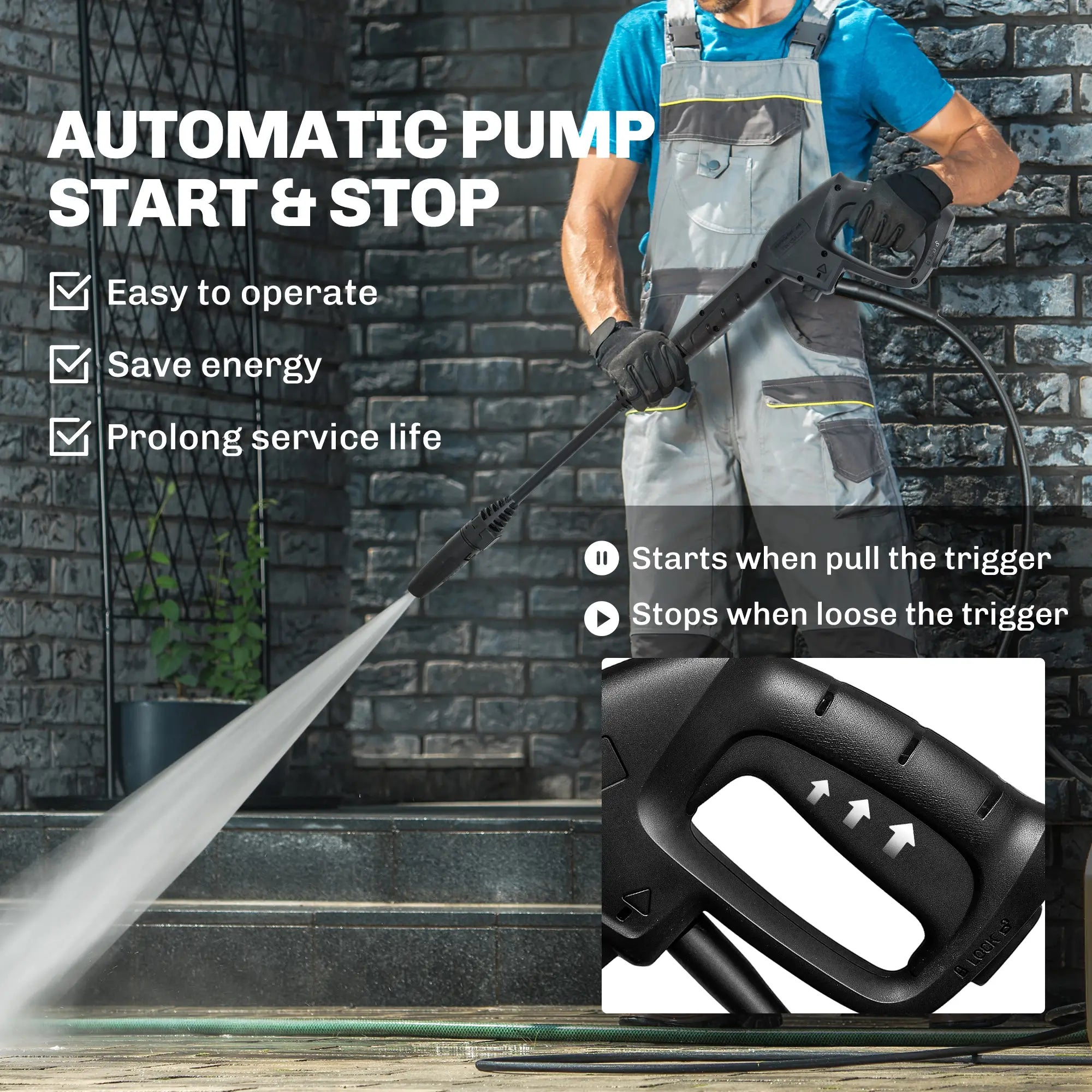 Electric Pressure Washer, 2176 PSI High Pressure Washer with 20 ft Outlet Hose, Adjustable Nozzle, 1.9GPM Power Washer Garden Accessories at Gallery Canada