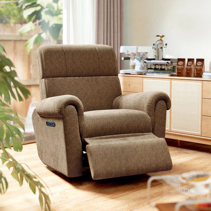 Power Recliner Chair, Fabric Upholstered, USB Ports, Swivel Rocking, Footrest Sofas & Reclining Chairs at Gallery Canada