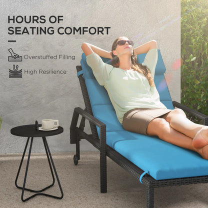 Patio Chaise Lounge Cushion, Sun Lounger Pad with Headrest, Turquoise Patio Chair Cushions at Gallery Canada