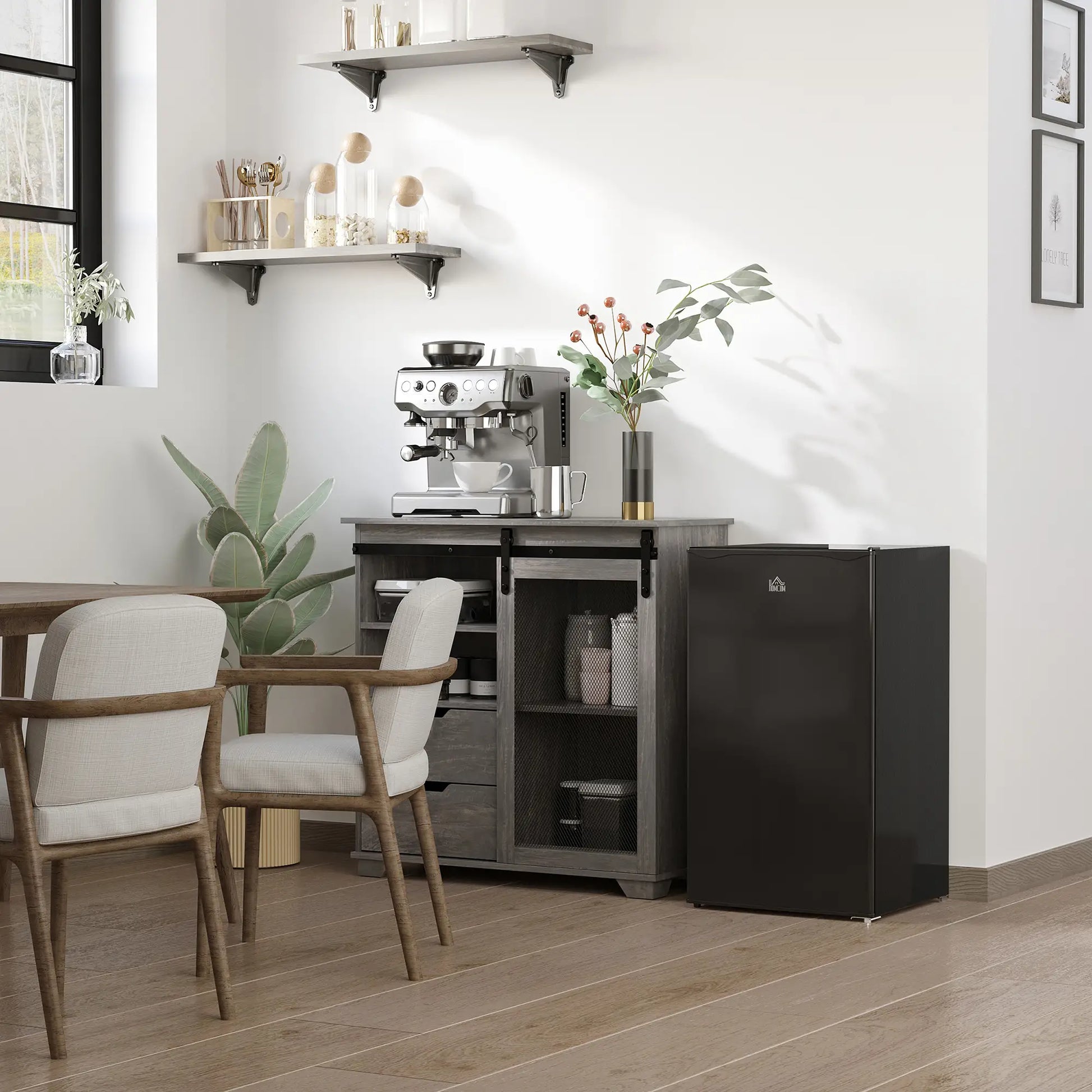 Compact Refrigerator, Mini Fridge with Freezer, Adjustable Shelf, Black Small Kitchen Appliances at Gallery Canada