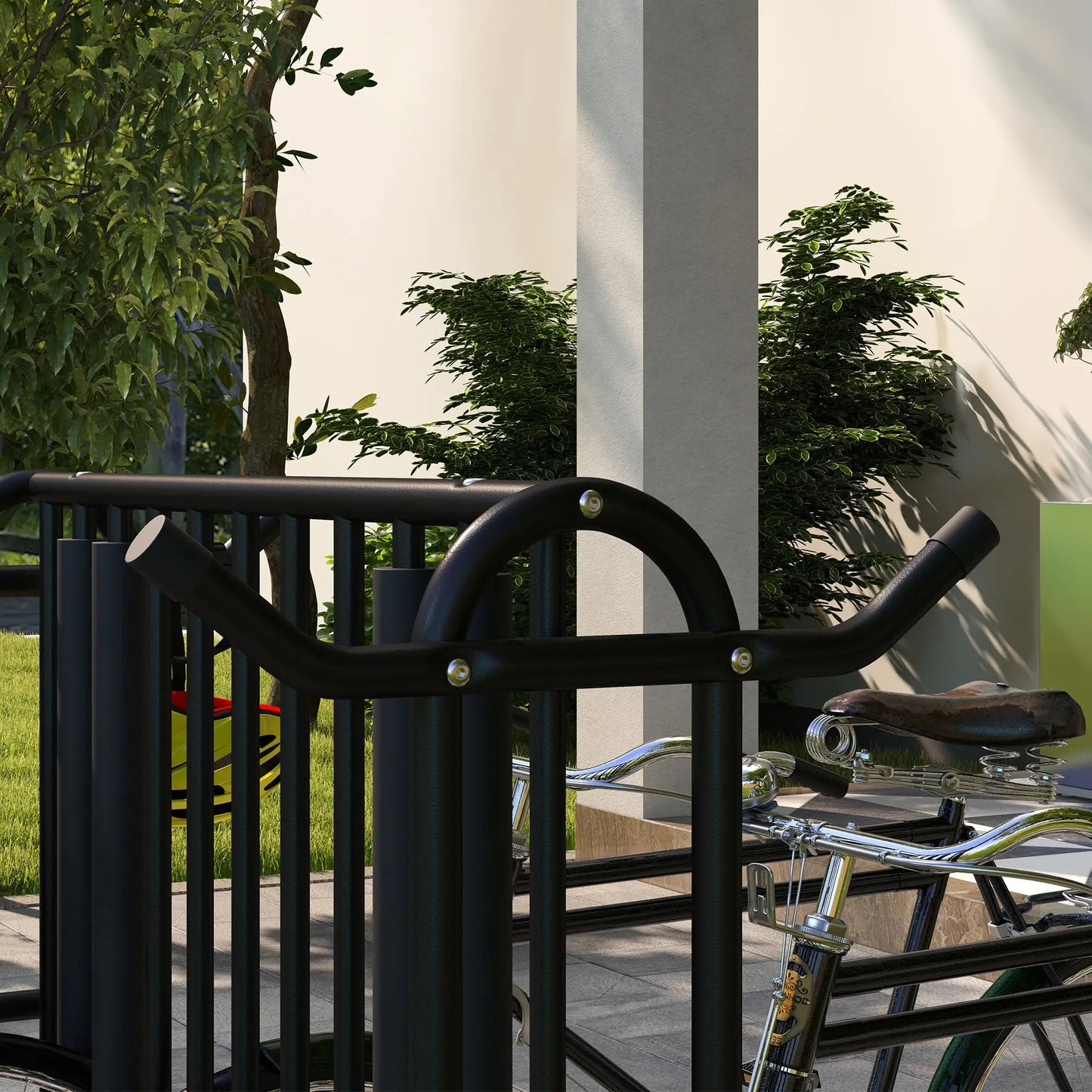 Steel Bike Rack, 35", 4-Bike Capacity, Dual-Side, for Garages Streets Bike Parking Stands at Gallery Canada