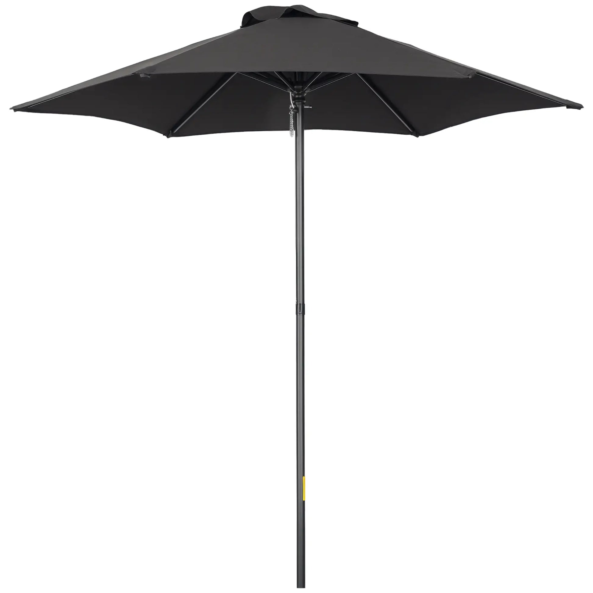6.6FT Outdoor Patio Umbrella, 6 Solid Ribs, Black Patio Umbrellas at Gallery Canada