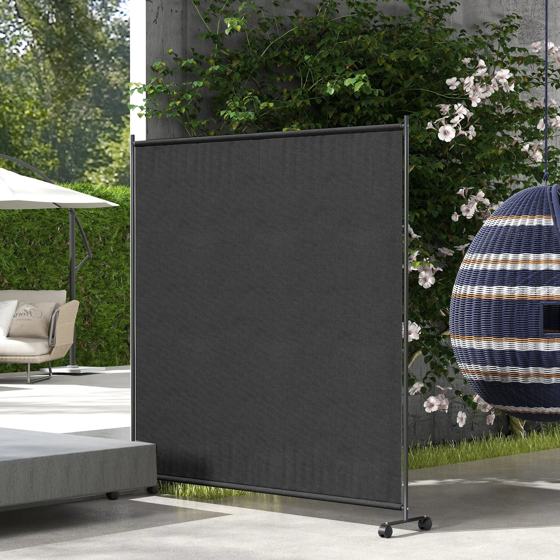 Outdoor Room Divider with Wheels, Privacy Screen for Patio, 6ft Tall Side Awnings at Gallery Canada