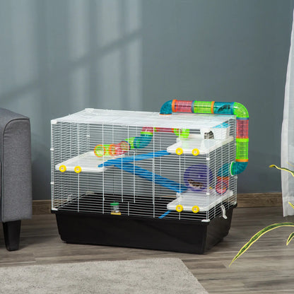 31" Large Hamster Cage, Small Animal House, Tunnel Tube System, Black Hamster Cages at Gallery Canada