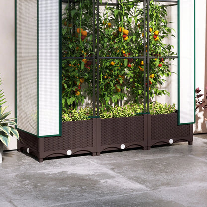 Raised Garden Bed Kit with Trellis, PE Cover, Zipper Door, 47 x 16 x 50 Inch Raised Garden Beds at Gallery Canada