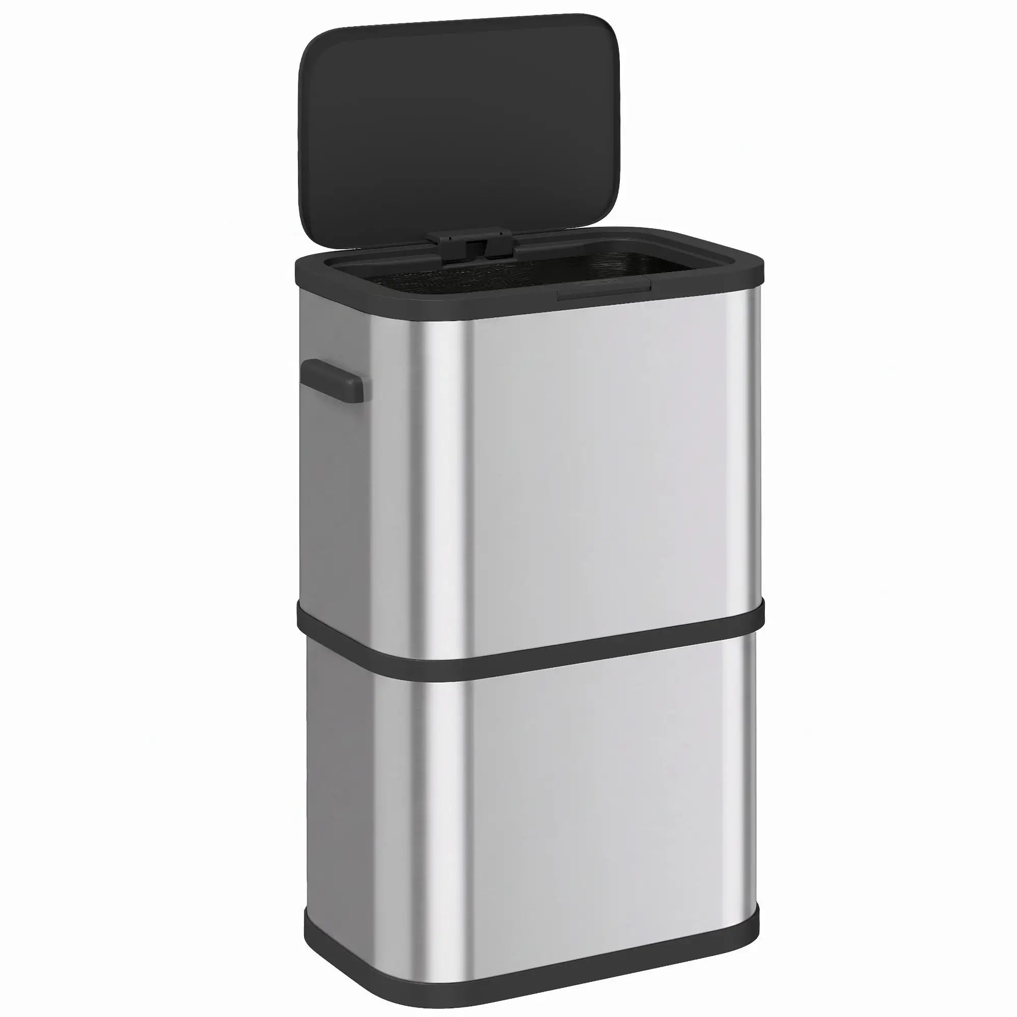 60 L Slim Stainless Steel Trash Can, Soft-Close Lid, Silver Kitchen Trash Cans at Gallery Canada