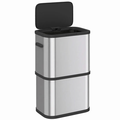 60 L Slim Stainless Steel Trash Can, Soft-Close Lid, Silver Kitchen Trash Cans at Gallery Canada