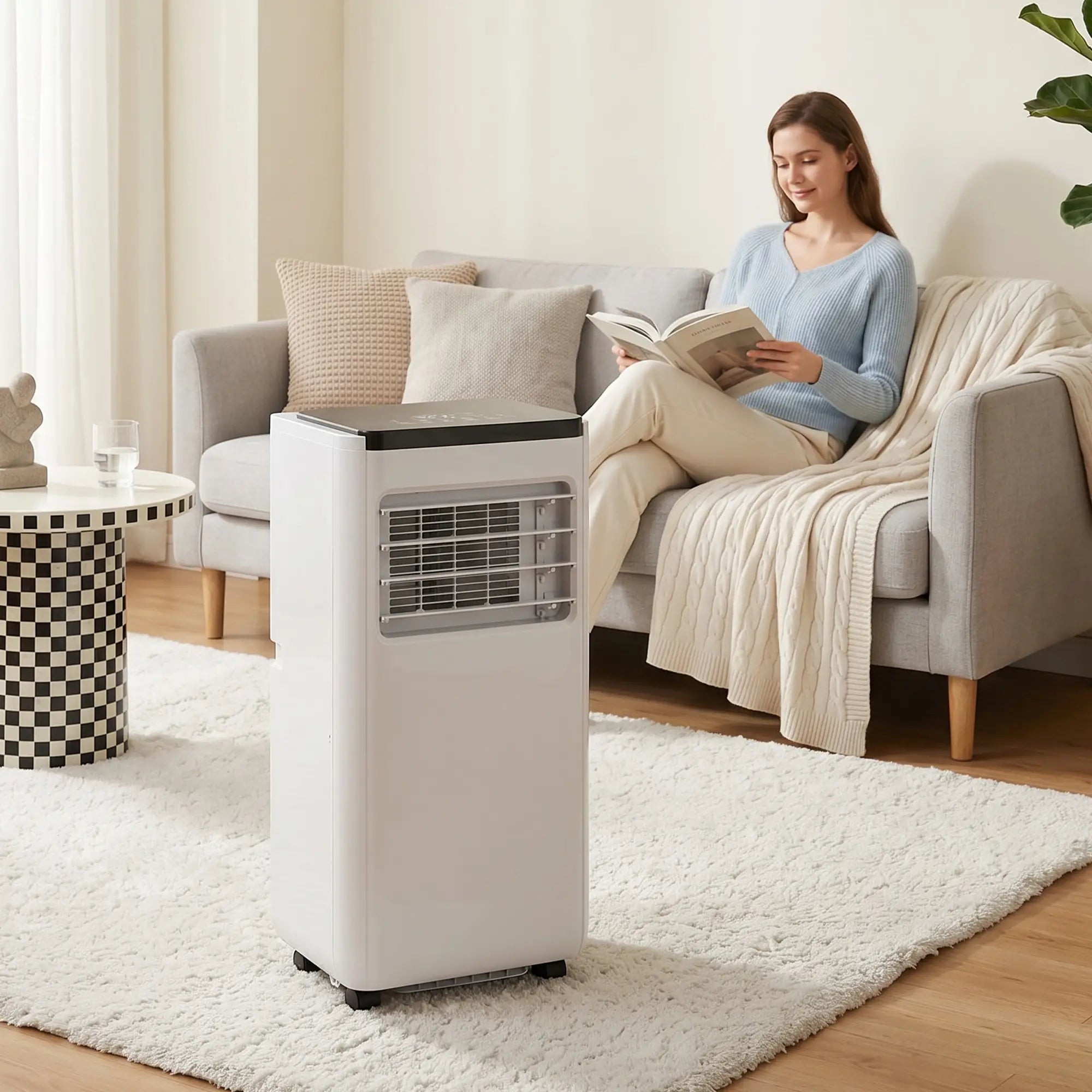 8000 BTU Portable Air Conditioner, Cool Dehumidifier Fan, White Air Conditioner at Gallery Canada