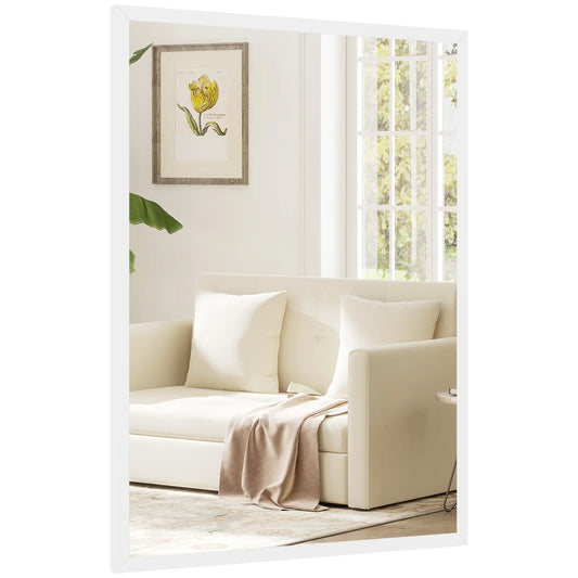 Miroir mural rectangulaire blanc 22" x 30", Salle de bain Salon Chambre Entrée, Blanc