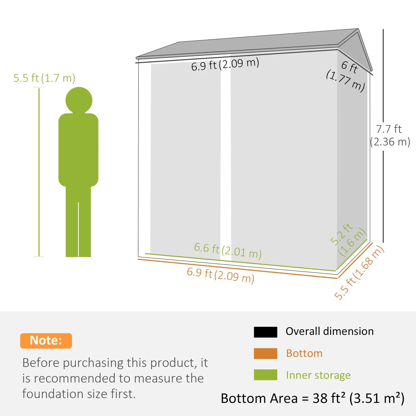 7' x 6' Tall Outdoor Storage Shed, Waterproof Metal Garden Shed, Silver Grey Sheds at Gallery Canada