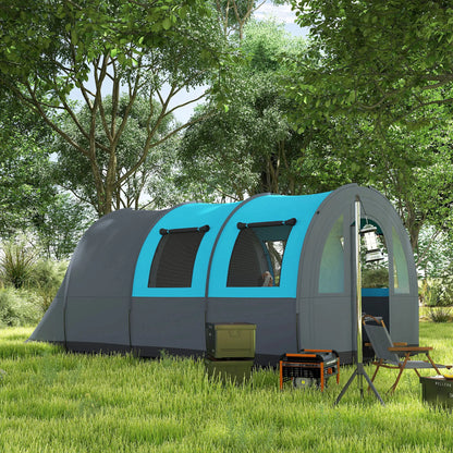 5-6 Person Camping Tent, Living Room Bedroom, 3000mm Waterproof, Grey Blue Camping Tents at Gallery Canada