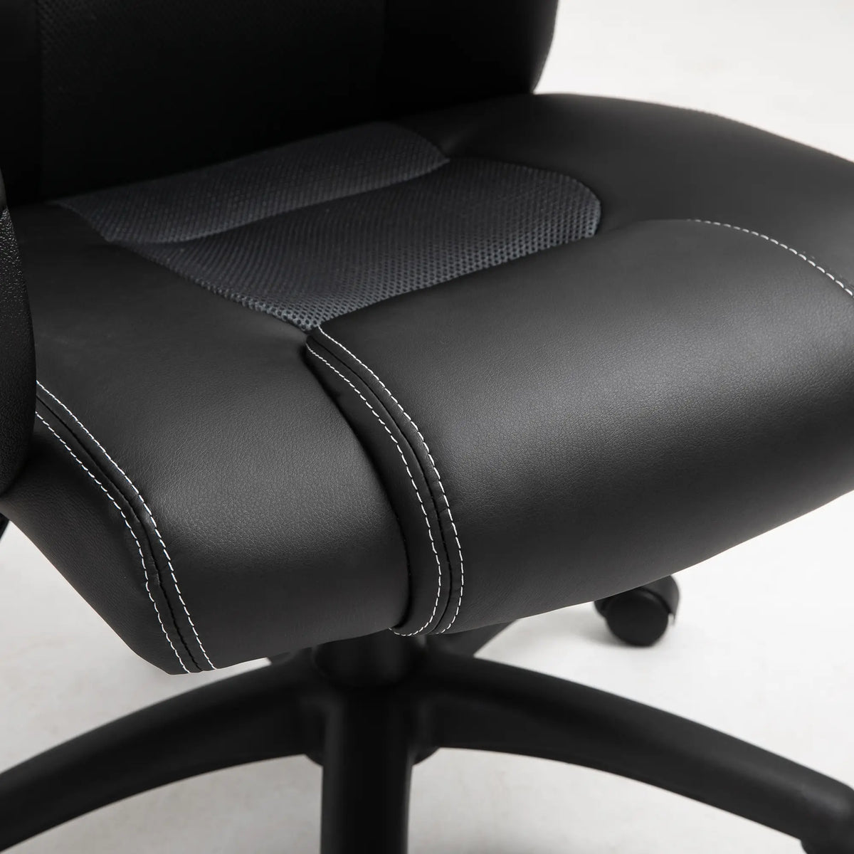 Chaise de jeu de course, Roues pivotantes, Appuie-tête rembourré, Fonction d'inclinaison, Gris