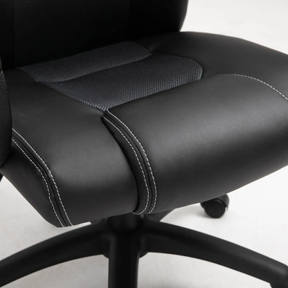 Chaise de jeu de course, Roues pivotantes, Appuie-tête rembourré, Fonction d'inclinaison, Gris