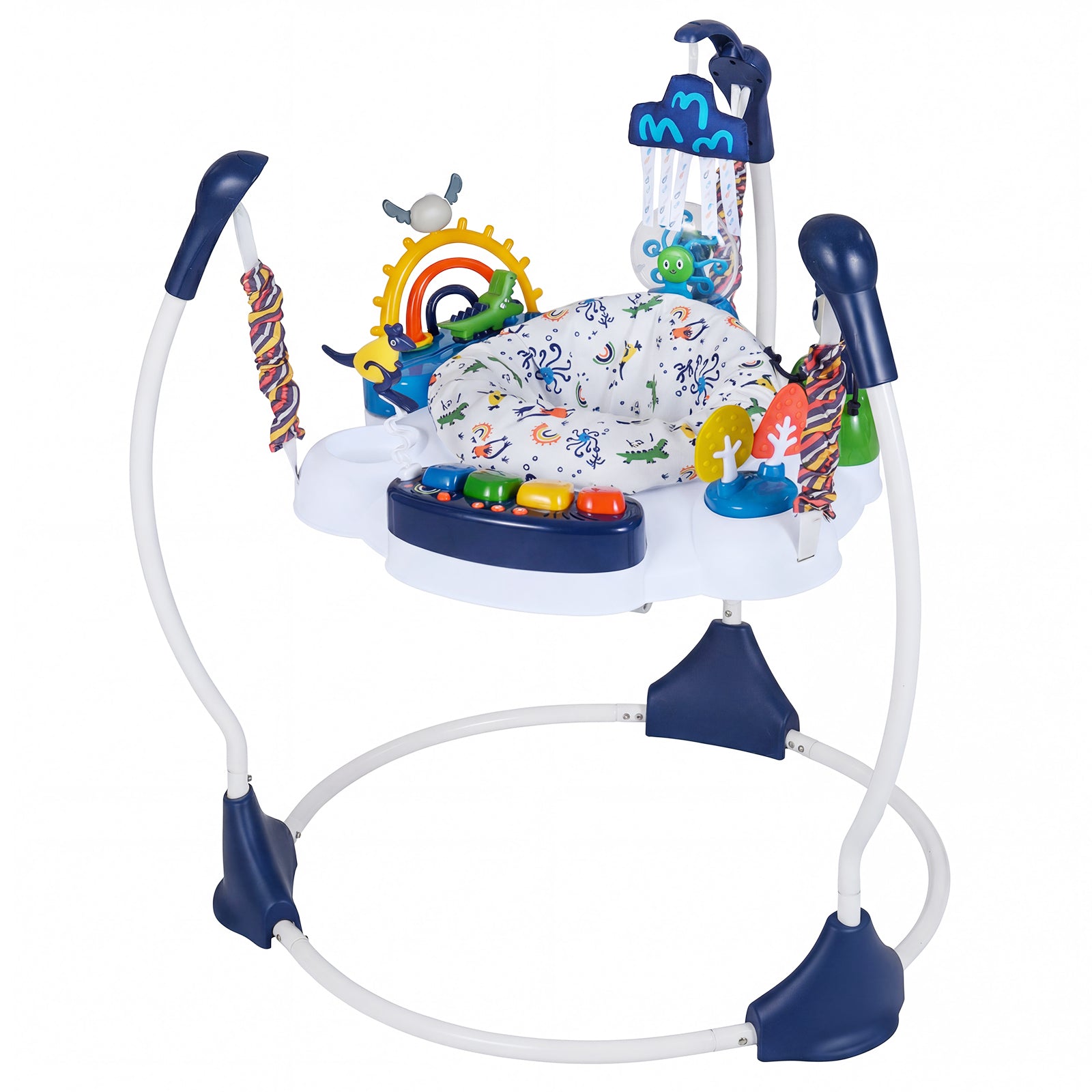 Baby Activity Center, Jumper Bouncer, 6 Interactive Toys, Lights Music, Blue High Chairs at Gallery Canada