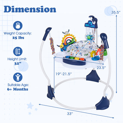 Baby Activity Center, Jumper Bouncer, 6 Interactive Toys, Lights Music, Blue High Chairs at Gallery Canada