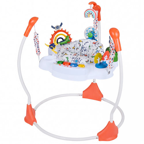 Baby Activity Center, Jumper Bouncer, 6 Interactive Toys, Lights Music, Orange