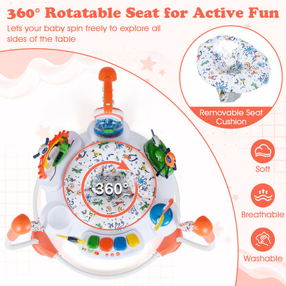 Baby Activity Center, Jumper Bouncer, 6 Interactive Toys, Lights Music, Orange High Chairs at Gallery Canada