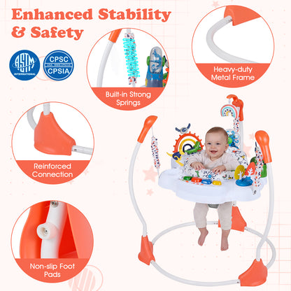 Baby Activity Center, Jumper Bouncer, 6 Interactive Toys, Lights Music, Orange High Chairs at Gallery Canada