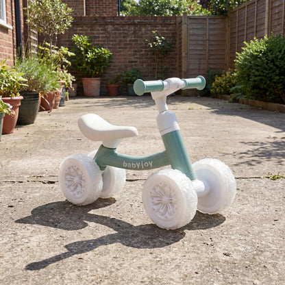 Baby Balance Bike, Adjustable Handlebar Seat, Lighting Wheels, Green Balance Bikes at Gallery Canada