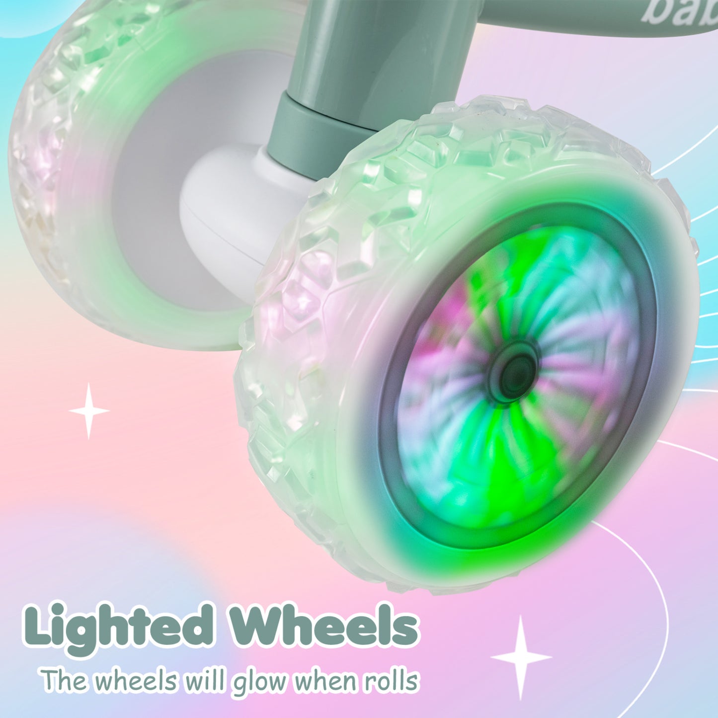 Baby Balance Bike, Adjustable Handlebar Seat, Lighting Wheels, Green Balance Bikes at Gallery Canada
