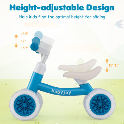 Baby Balance Bike, Adjustable Handlebar And Seat, Blue Balance Bikes at Gallery Canada
