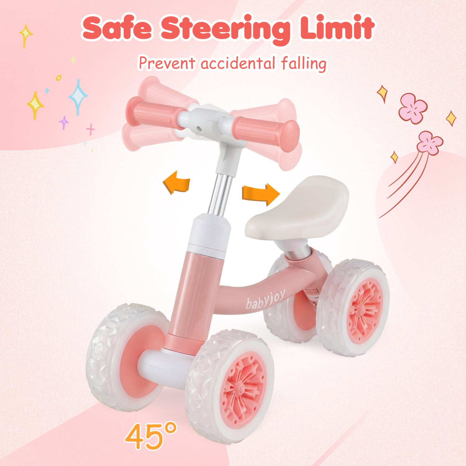 Baby Balance Bike, Adjustable Handlebar Seat, Pink Balance Bikes at Gallery Canada