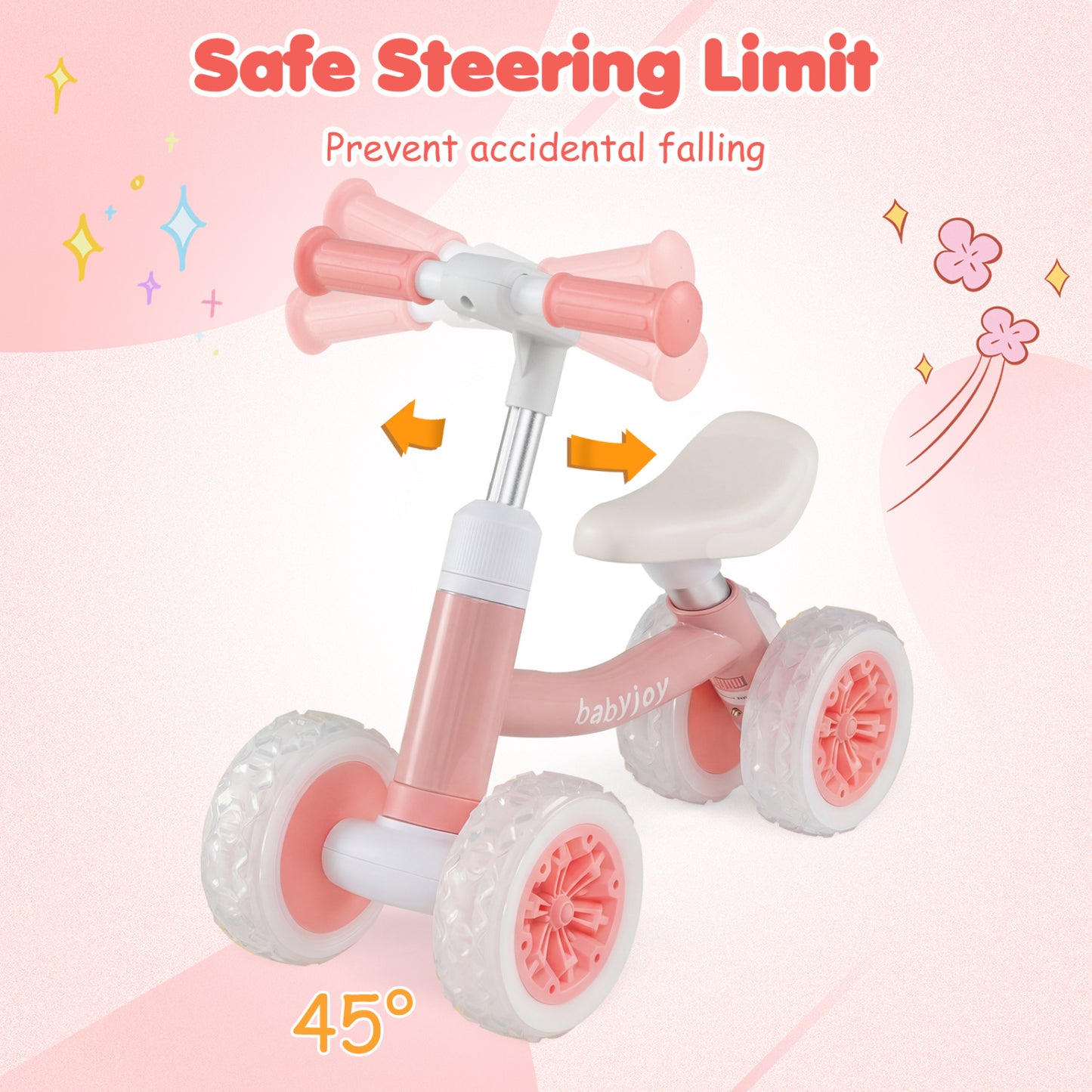 Baby Balance Bike, Adjustable Handlebar Seat, Pink Balance Bikes at Gallery Canada