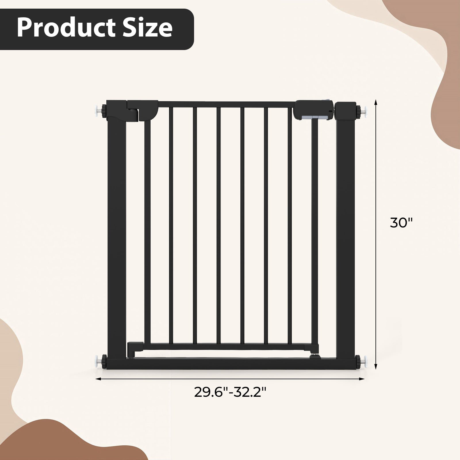 Auto-Close Baby Gate, Pressure Mounted, Black Pet Gate at Gallery Canada