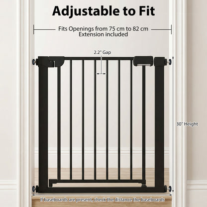 Auto-Close Baby Gate, Pressure Mounted, Black Pet Gate at Gallery Canada
