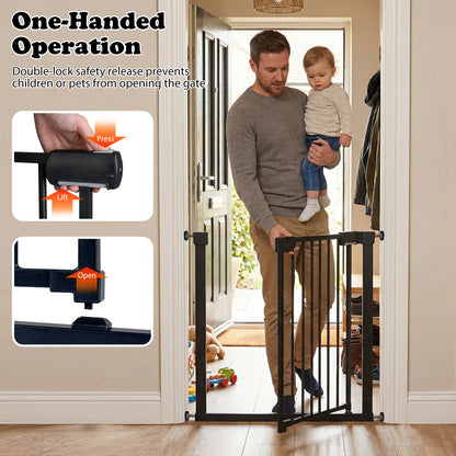 Auto-Close Baby Gate, Pressure Mounted, Black Pet Gate at Gallery Canada