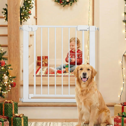 Pressure Mounted Auto-Close Baby Gate, White Pet Gate at Gallery Canada