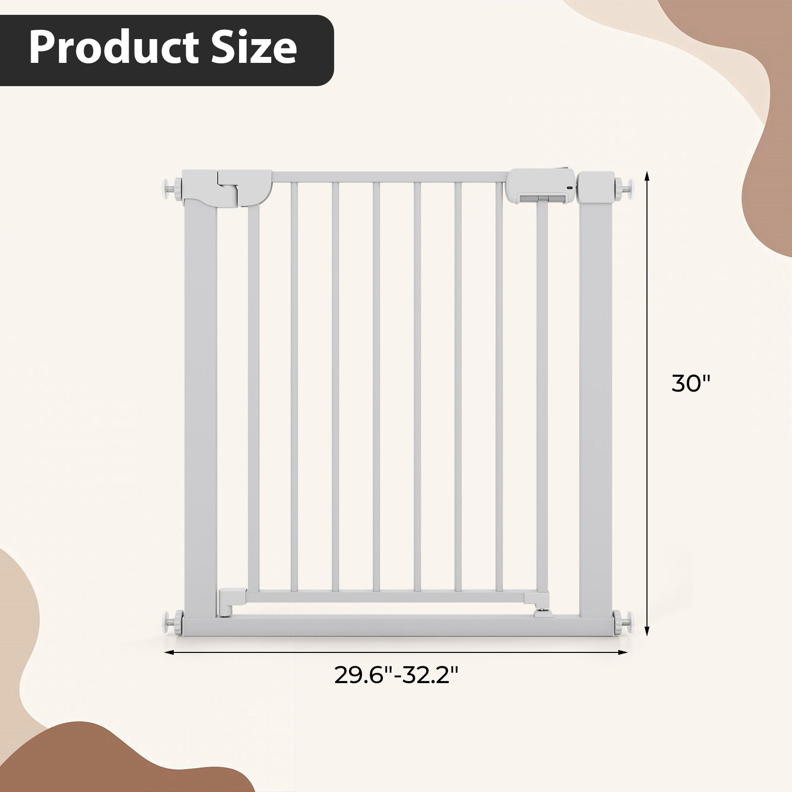 Pressure Mounted Auto-Close Baby Gate, White Pet Gate at Gallery Canada