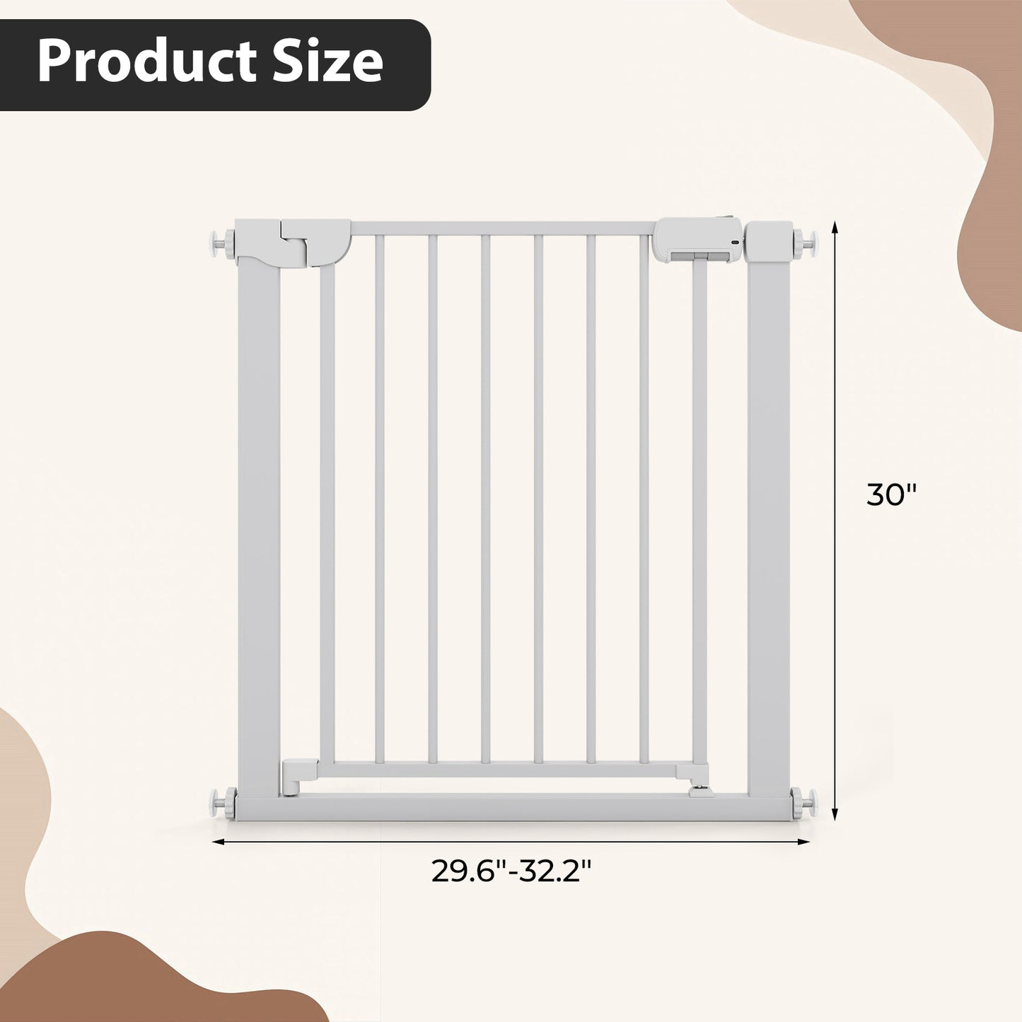 Pressure Mounted Auto-Close Baby Gate, White Pet Gate at Gallery Canada