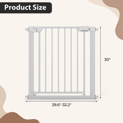Pressure Mounted Auto-Close Baby Gate, White Pet Gate at Gallery Canada