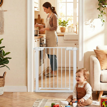 Pressure Mounted Auto-Close Baby Gate, White Pet Gate at Gallery Canada