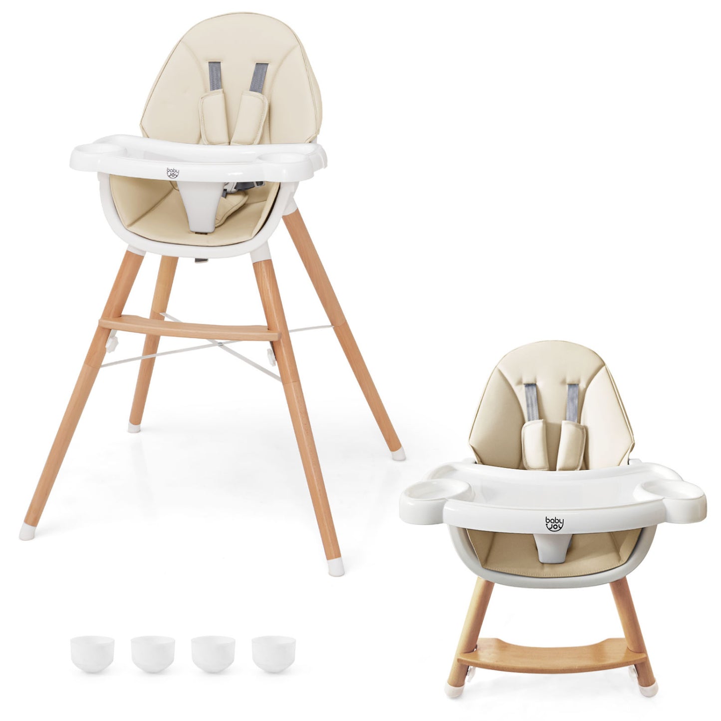 Baby High Chair, Dishwasher Safe Tray, Beige High Chairs at Gallery Canada