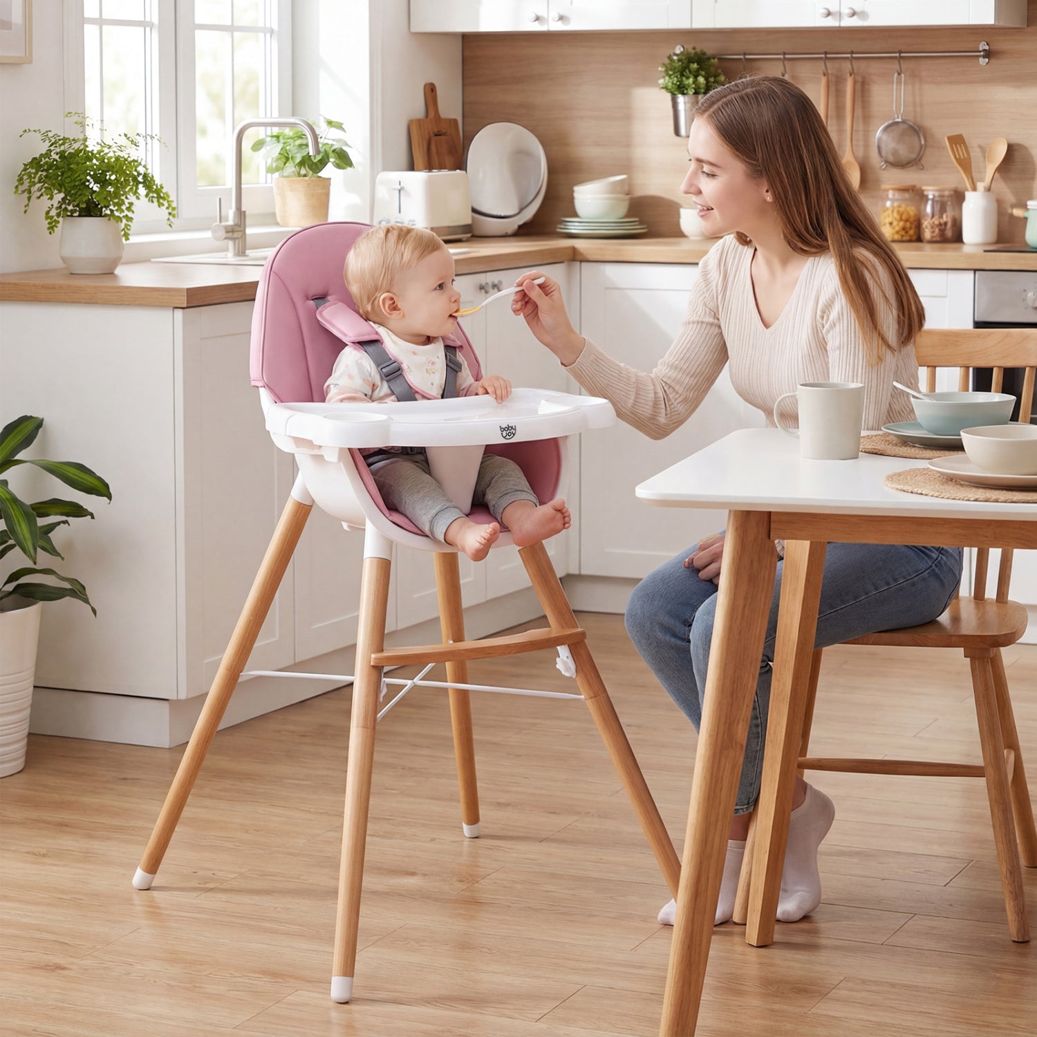 Baby High Chair With Dishwasher Safe Tray, Pink High Chairs at Gallery Canada