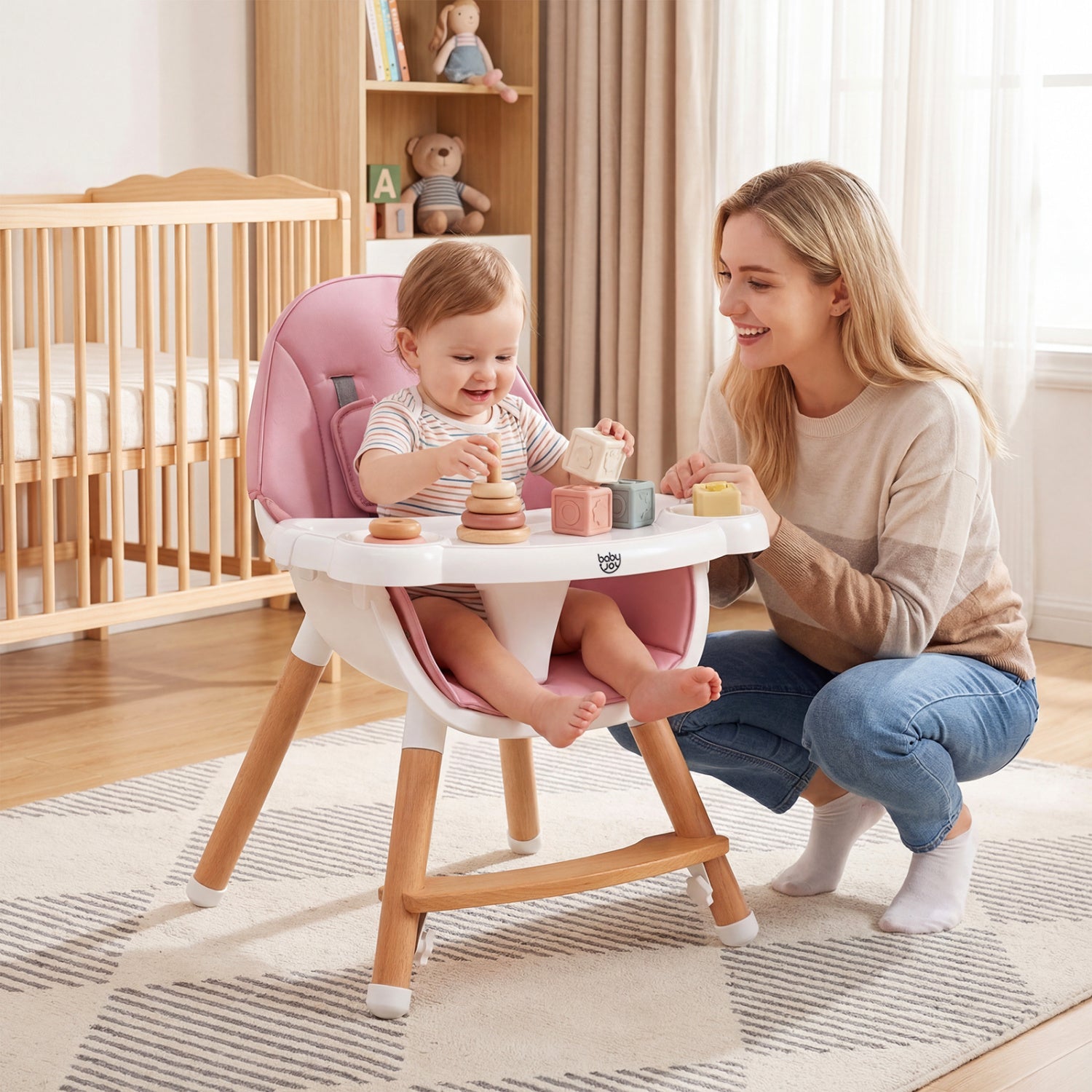 Baby High Chair With Dishwasher Safe Tray, Pink High Chairs at Gallery Canada