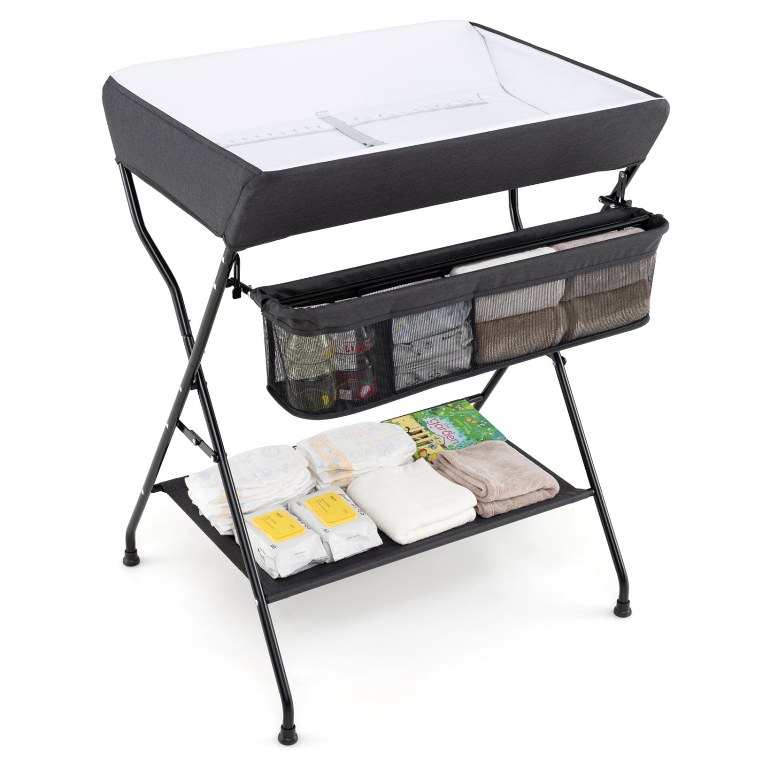 Baby Diaper Changing Table, Folding, Black Changing Tables at Gallery Canada