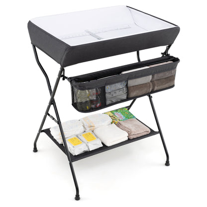 Baby Diaper Changing Table, Folding, Black Changing Tables at Gallery Canada