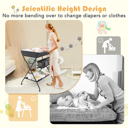 Baby Diaper Changing Table, Folding, Black Changing Tables at Gallery Canada