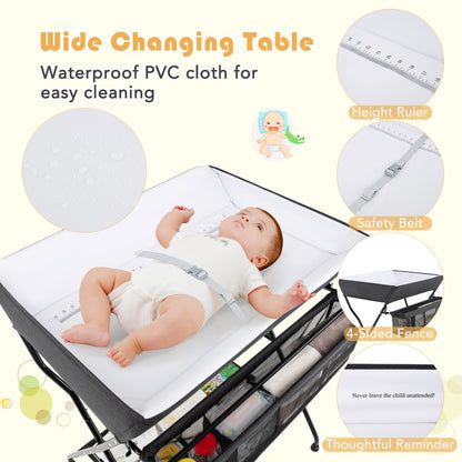 Baby Diaper Changing Table, Folding, Black Changing Tables at Gallery Canada