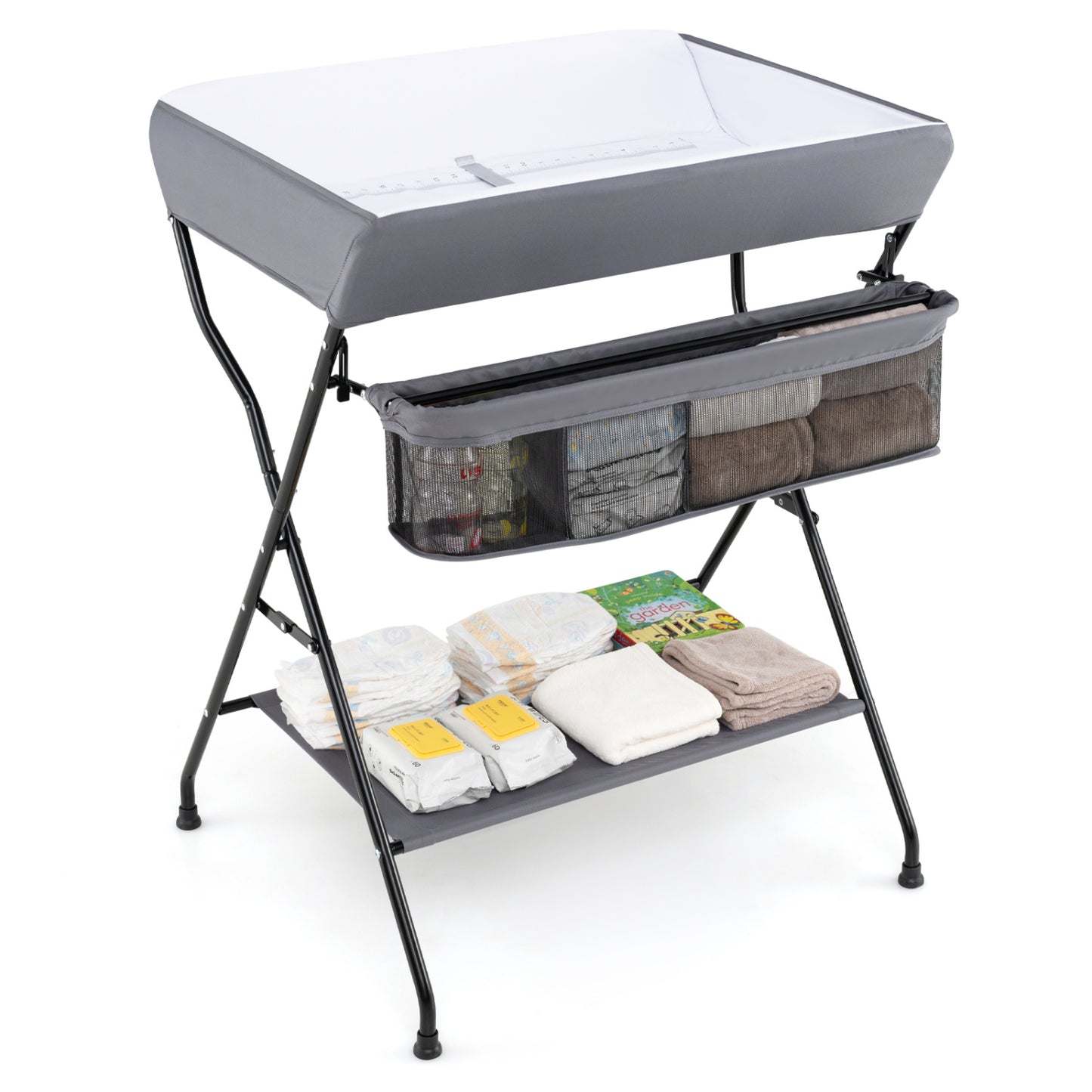 Baby Diaper Changing Table, Folding, Gray Changing Tables at Gallery Canada