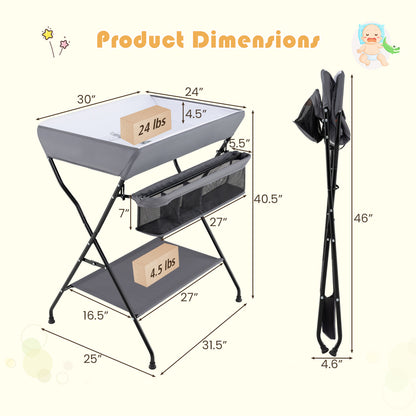 Baby Diaper Changing Table, Folding, Gray Changing Tables at Gallery Canada