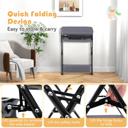 Baby Diaper Changing Table, Folding, Gray Changing Tables at Gallery Canada