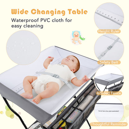 Baby Diaper Changing Table, Folding, Gray Changing Tables at Gallery Canada
