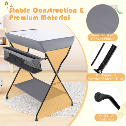 Baby Diaper Changing Table, Folding, Gray Changing Tables at Gallery Canada
