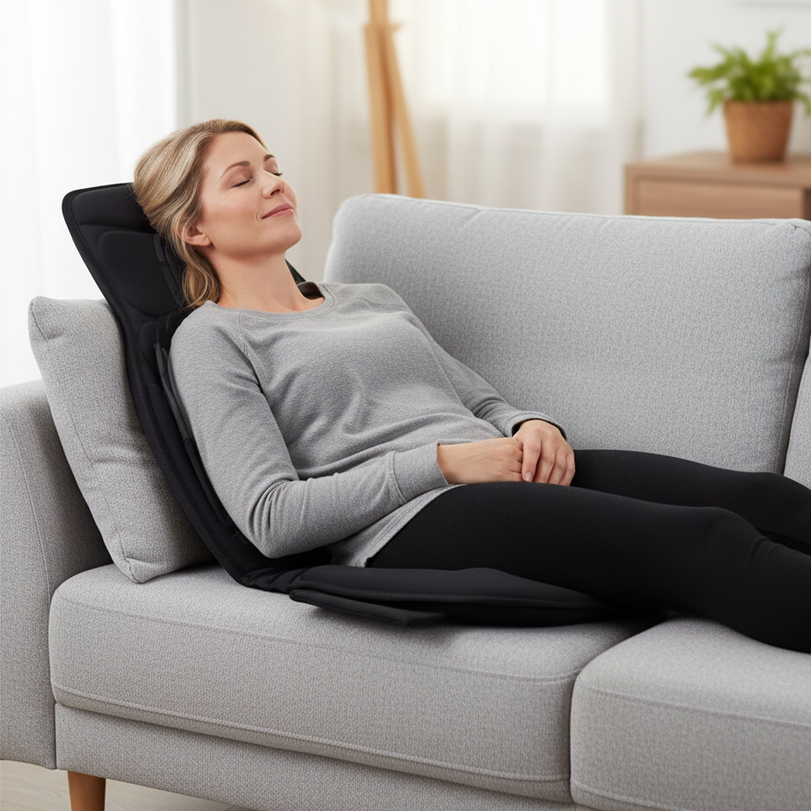 Back Massager Seat Cushion with Heat and 10 Vibration Motors for Pain Relief, Black Back Massager at Gallery Canada